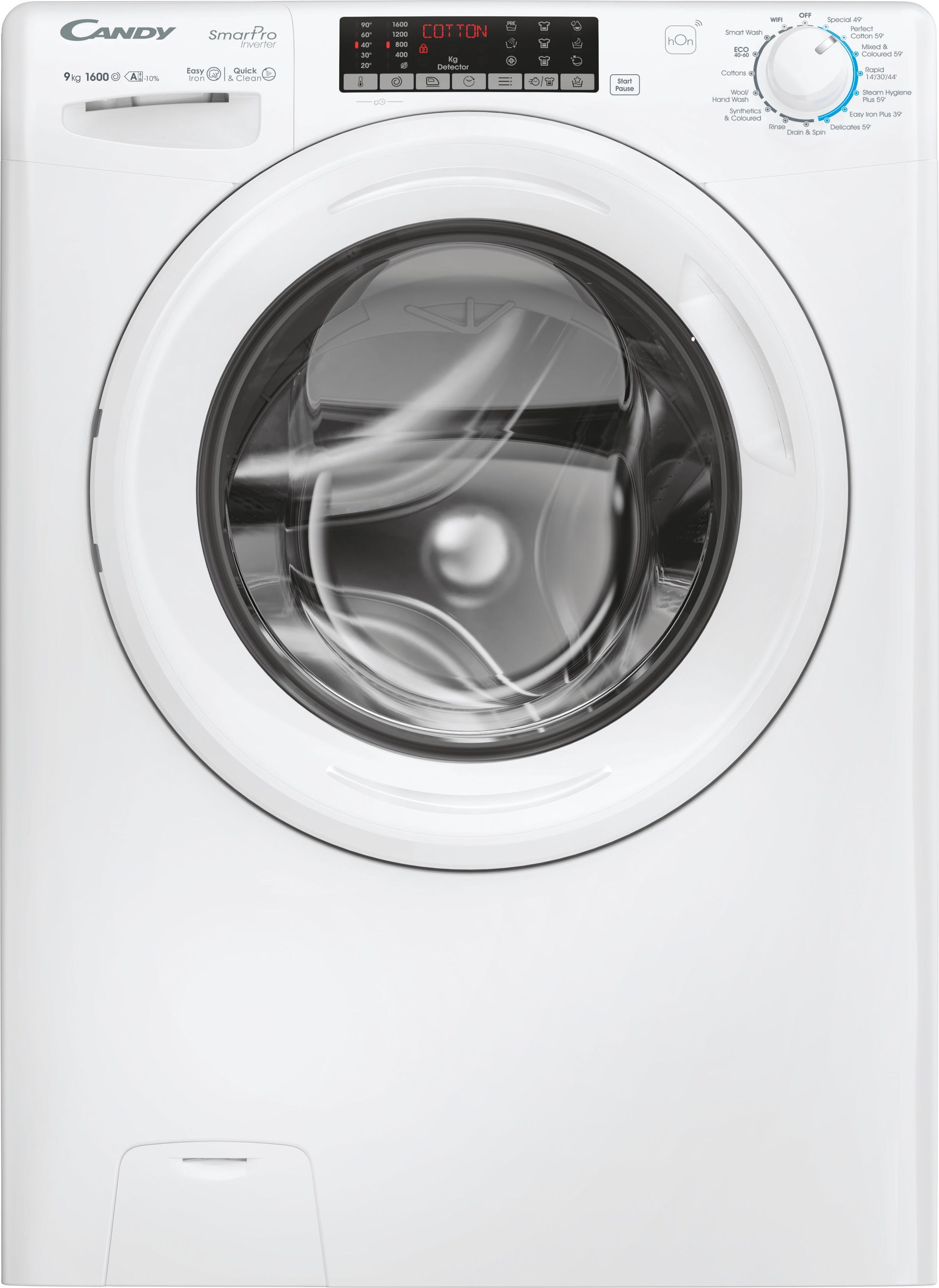 Candy Smart Pro Inverter CSO696TWM6-80 9kg Washing Machine with 1600 rpm - White - A Rated, White