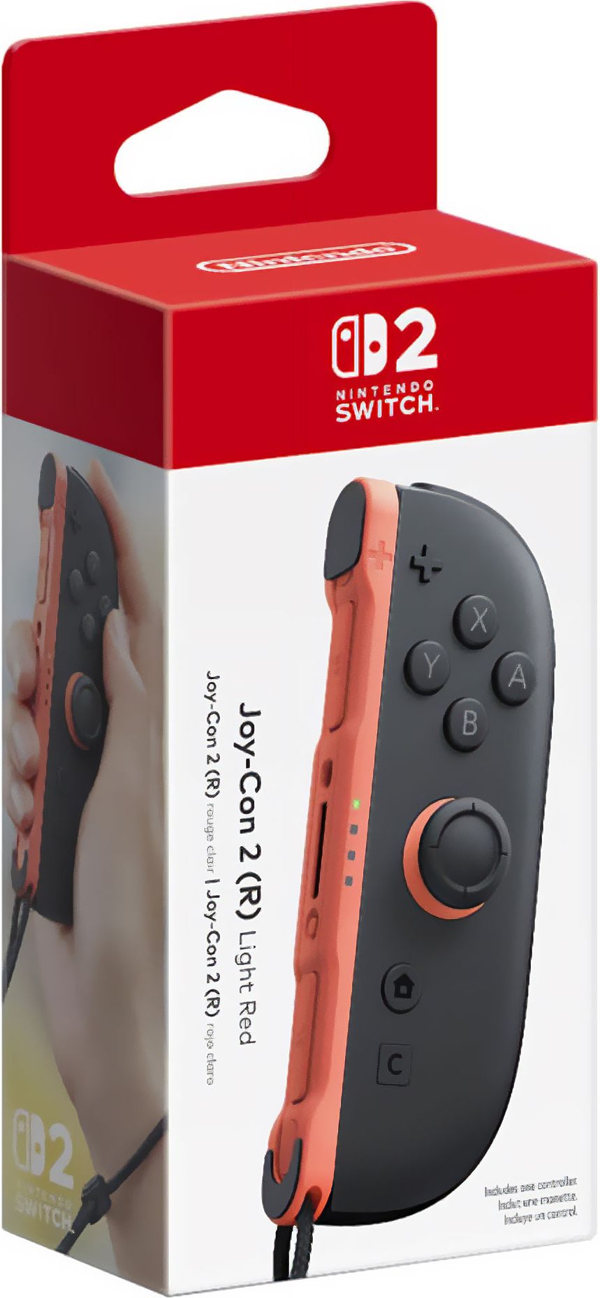 Image of Nintendo Joy-Con 2 Gaming Controller Right - Light Red, Red