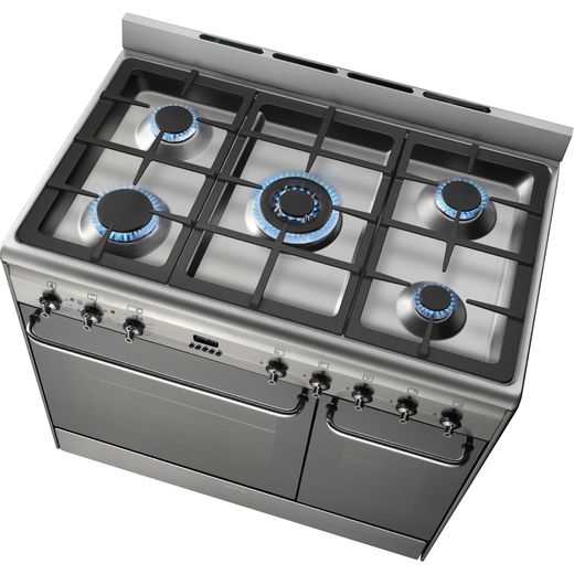 CX92GM Stainless Steel 90cm  Double Cavity Dual Fuel Cooker - Top hob view cshot