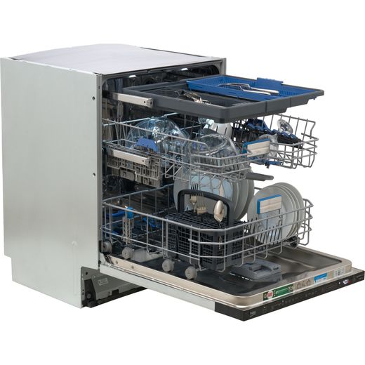 Beko PowerIntense™ Fully Integrated Standard Dishwasher - Black with Fixed Door Hinge Kit - Right perspective