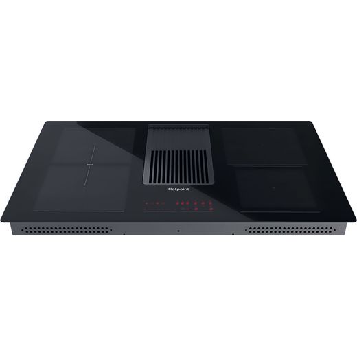 Hotpoint PVH92BK/FKIT 83cm Venting Induction Hob - Black - High perspective shot