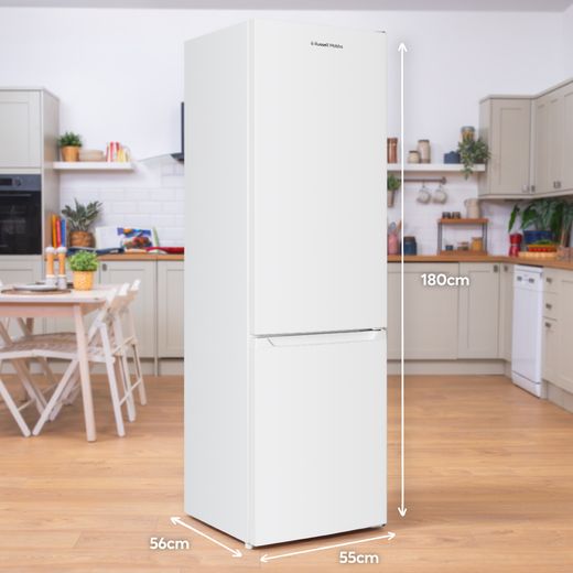 Russell Hobbs RH180FF552E1W 180cm 70/30 Fridge Freezer - White - Annotation - dimension shot 