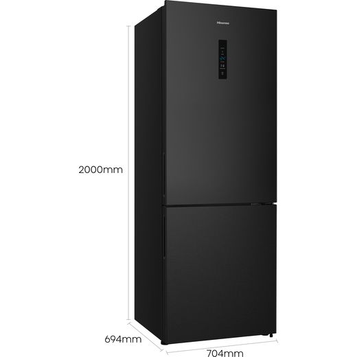 Hisense 60/40 Frost Free Fridge Freezer - Black / Stainless Steel - Annotation - Dimensions