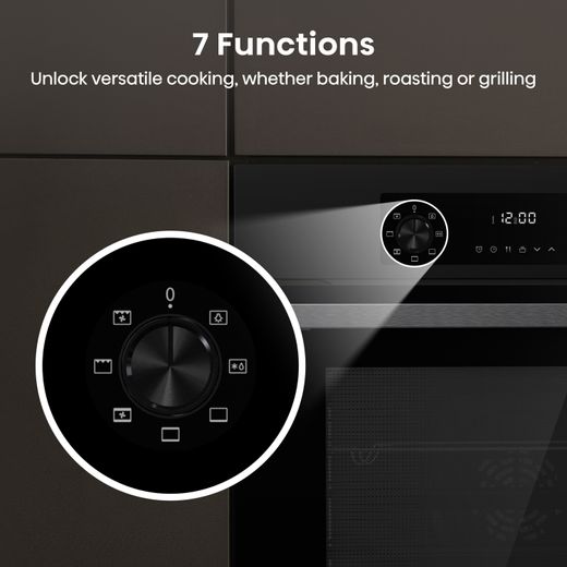 Hisense Built In Electric Single Oven - Black - Annotation - 7 functions