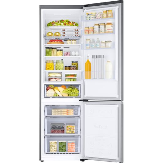 Samsung 70/30 Total No Frost Fridge Freezer - Stainless Steel - Front with door open shot