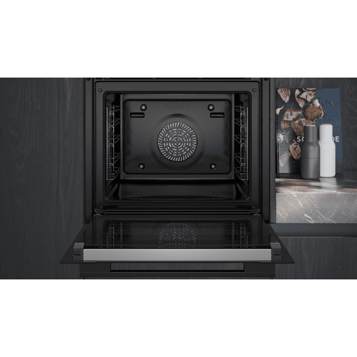 Bosch Electric Single Oven - Black - Oven in kitchen with door open