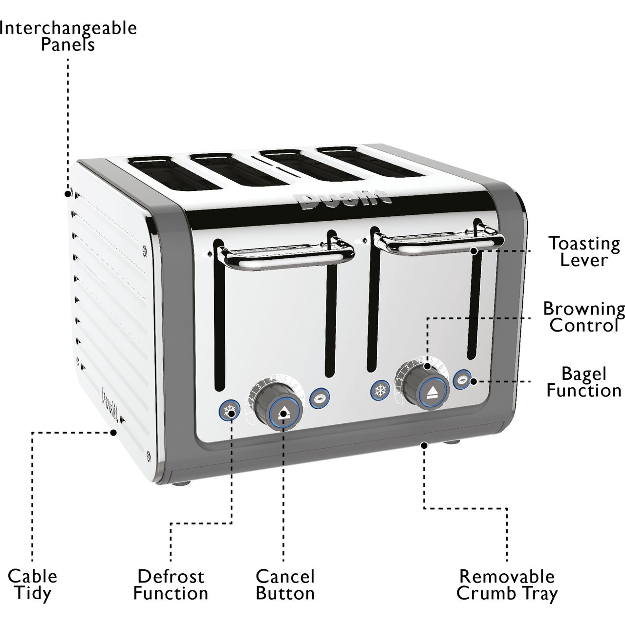 46526_SS, Dualit Architect Toaster, 4 Slices