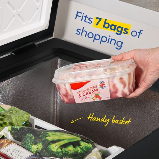 Russell Hobbs Chest Freezer - Black - Annotation - Fits 7 bags of shopping