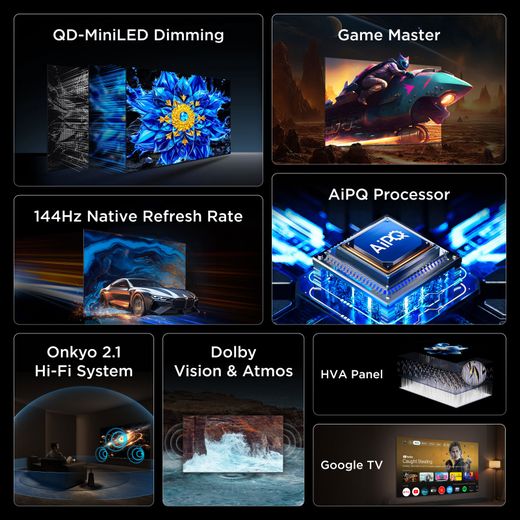 TCL 65" 4K Ultra HD QLED Smart Google TV - Annotation - feature shot