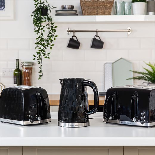 Russell Hobbs Honeycomb 26061 2 Slice Toaster - Black - Collection in kitchen shot