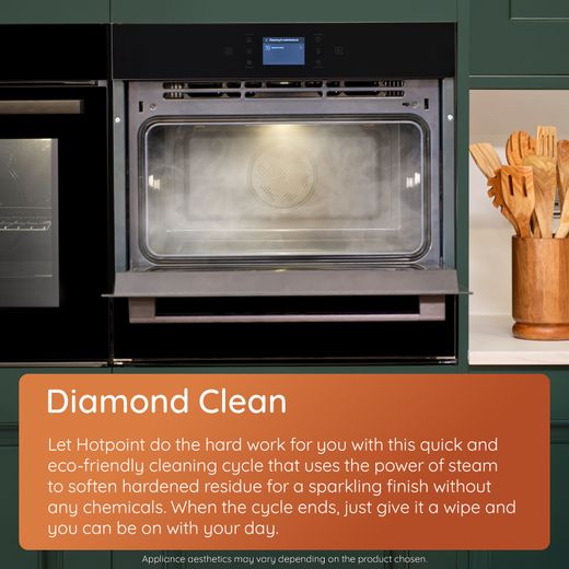 Hotpoint Class 8 HCW9OWPHTSBUK 53 Litre 46cm High, Built In Microwave With Grill - Black - Annotation - Diamond Clean