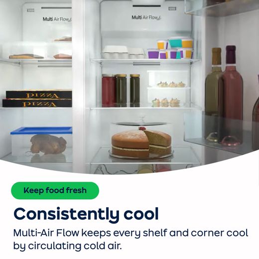 Hisense American Fridge Freezer - Black / Stainless Steel - Annotation - Multi air flow shot