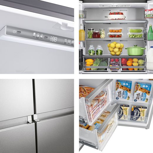 Hisense Pureflat Infinite American Fridge Freezer - Stainless Steel - CLose up detail shot