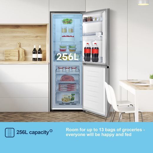 Fridgemaster MC55251DES 182cm 50/50 No Frost Fridge Freezer - Silver - Annotation - Capacity