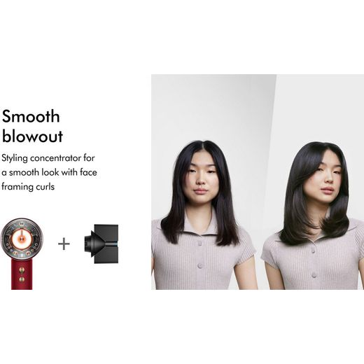 Dyson Supersonic Nural™ Hair Dryer - Red Velvet - Annotation- smooth blow out