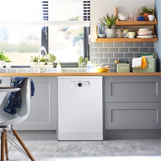 Beko HygieneIntense™ Standard Dishwasher - White  - Dishwasher in kitchen shot