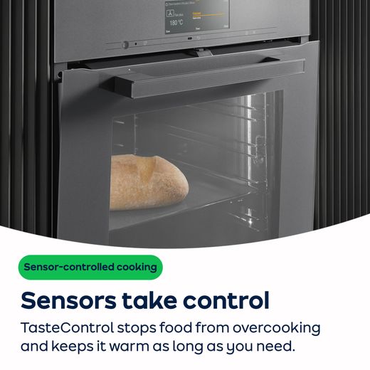 Miele ContourLine Electric Single Oven - Clean Steel - AO Annotation - TasteControl