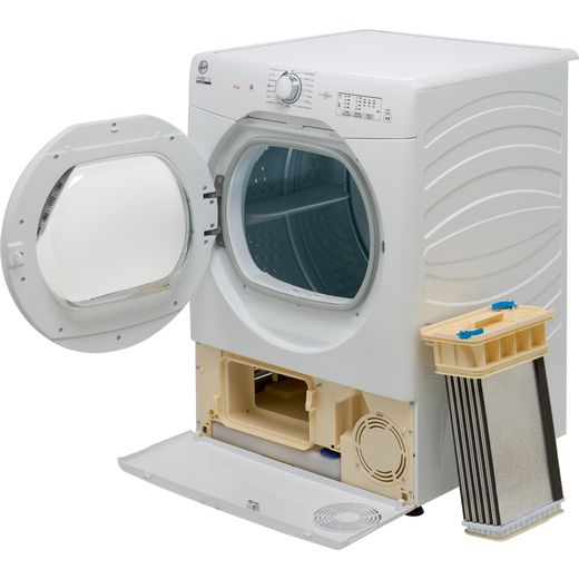 Hoover H-DRY 300 HLEC8LG-80 8Kg Condenser Tumble Dryer - White - Door open