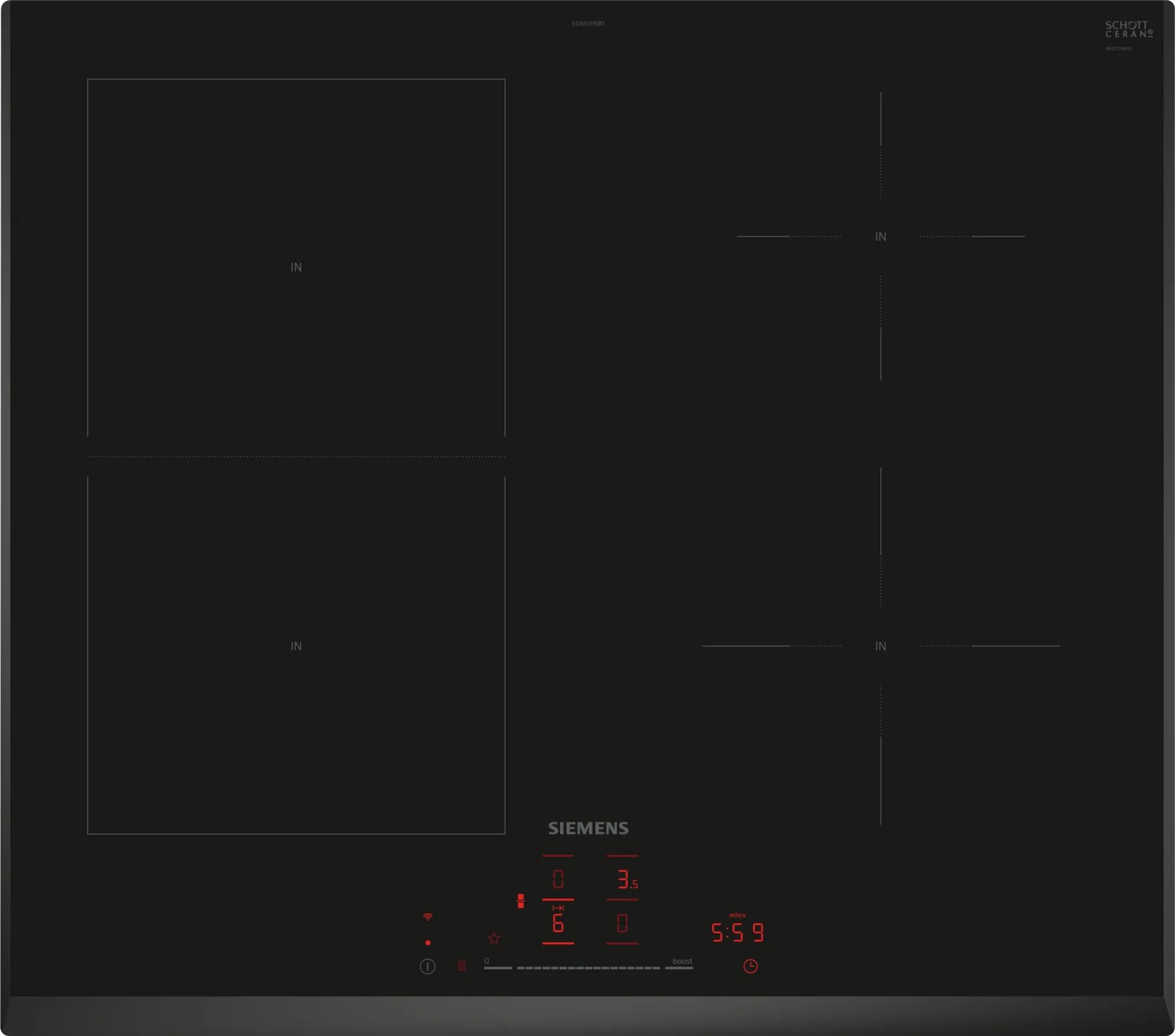 Siemens iQ500 Induction Hob 60 cm Black ED651HSB1E