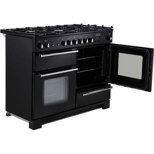 Rangemaster Toledo + 110cm Dual Fuel Range Cooker - Black / Chrome
