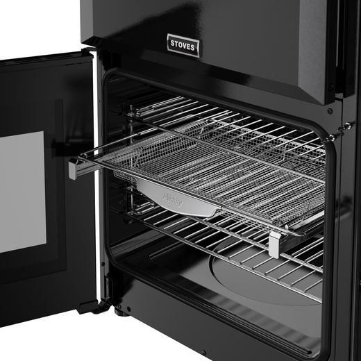 Stoves Dual Fuel Range Cooker - Black - Close up inside shot