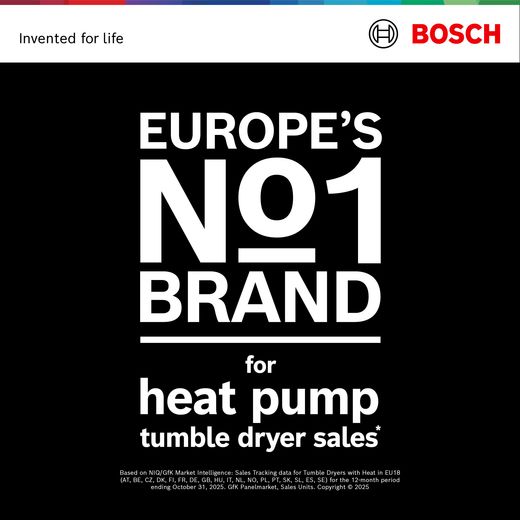 Bosch Series 4 WTH85225GB 8Kg  Heat Pump Tumble Dryer - White- Annotation - number_1_brand