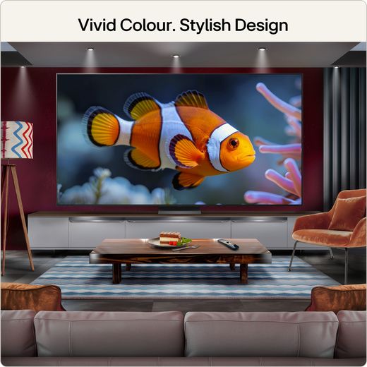 LG evo AI 100" 4K Ultra HD MiniLED Smart TV - Annotation - wide colour shot 