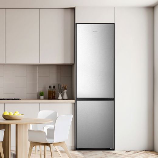 Hisense 70/30 Total No Frost Fridge Freezer - Stainless Steel - Fridge freezer in kitchen shot