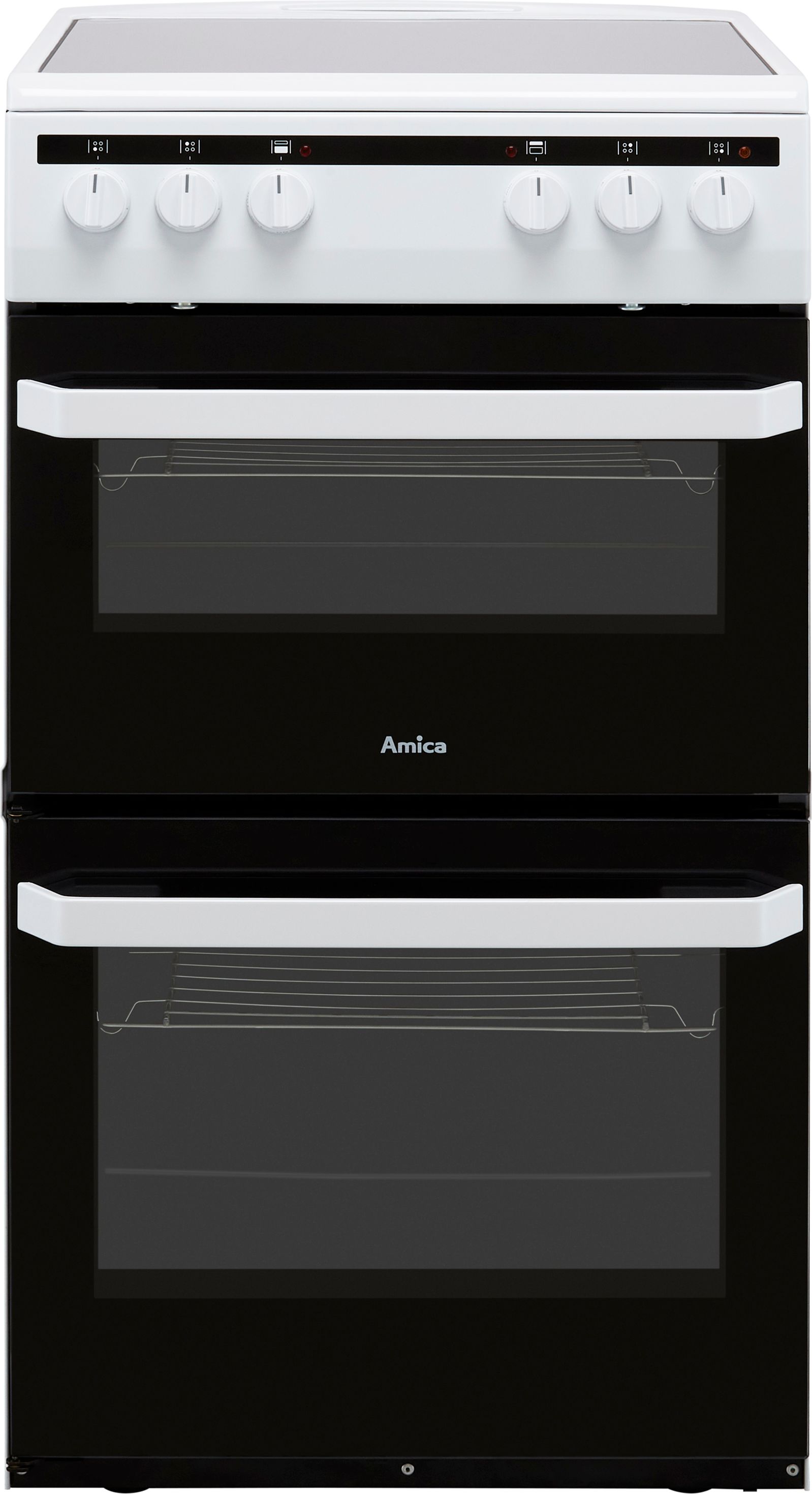 Amica AFC5100WH 50cm Electric Cooker with Ceramic Hob - White - A/A Rated, White