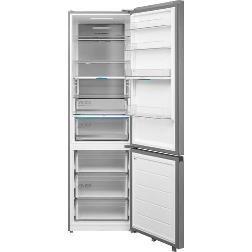 Midea Spacemaster MDRB600MIC46P Wifi Connected 201cm High 70/30 Frost Free Fridge Freezer - Black - Doors open empty