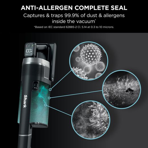 Shark Stratos with Anti-Hair Wrap Plus & Clean Sense IQ IZ420UKT Cordless Vacuum Cleaner with up to 120 Minutes Run Time - Charcoal Grey / Silver - Anti allergen