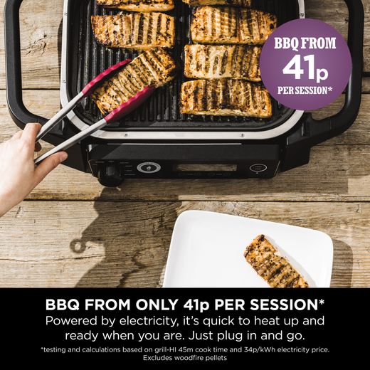 Ninja Woodfire OG701UK Health Grill - Black / Grey - Annotation - Only 41p per session*