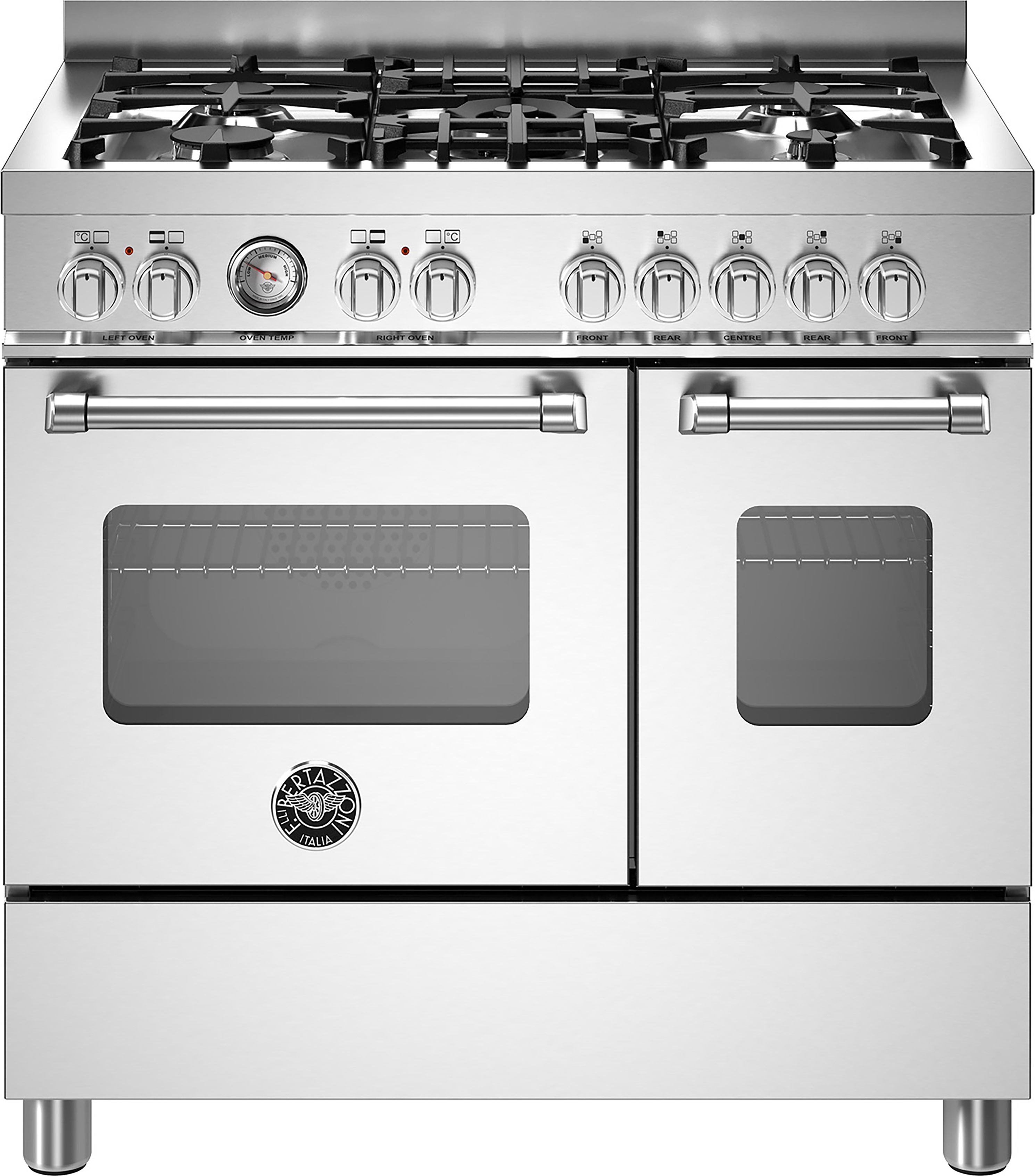 Bertazzoni Master Series MAS95C2EXC 90cm Dual Fuel Range Cooker - Stainless Steel - A Rated, Stainless Steel