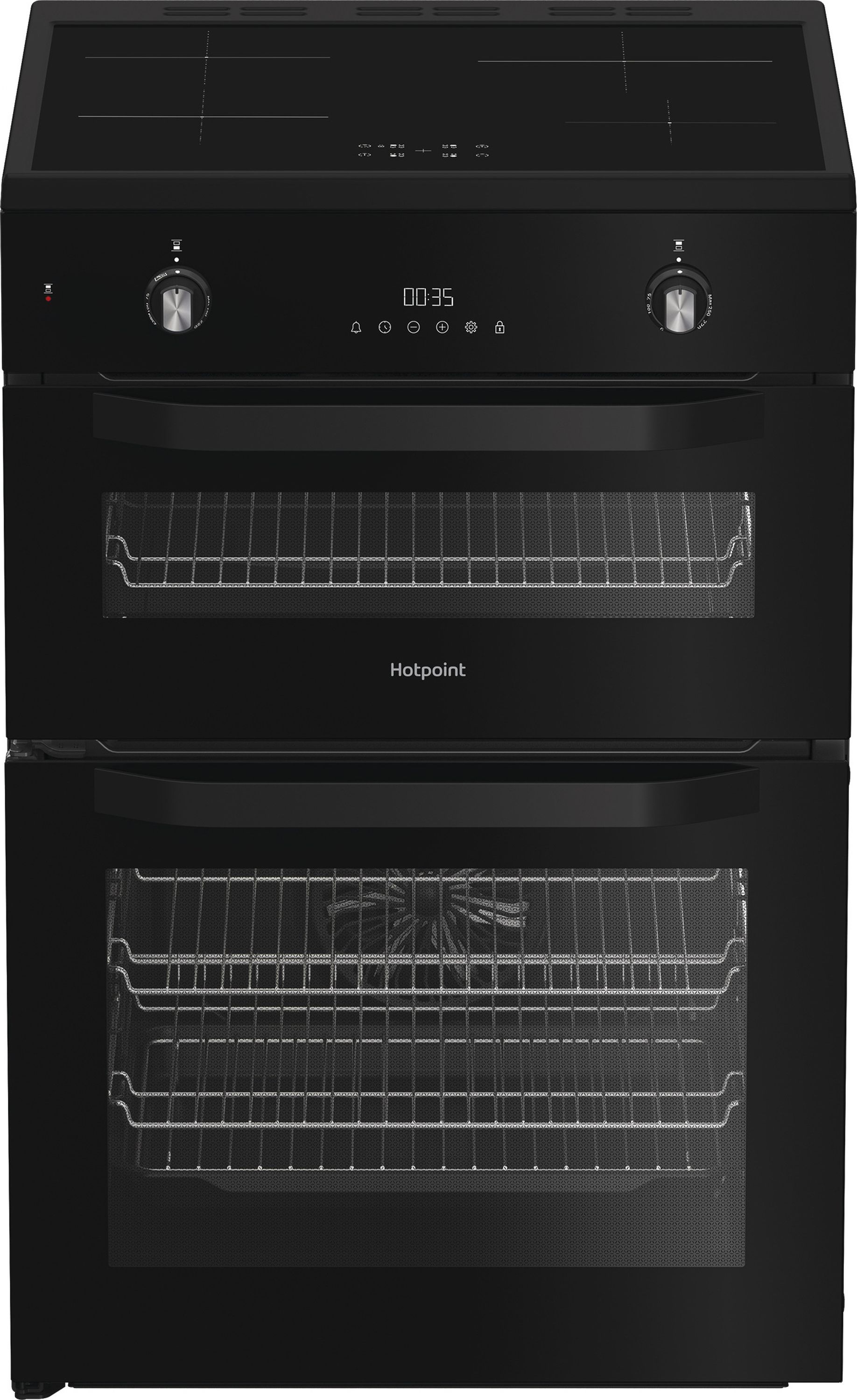 Image of Hotpoint HDE6IDC2B1 Double Oven Electric Cooker with Induction Hob - Black - A/A Rated, Black