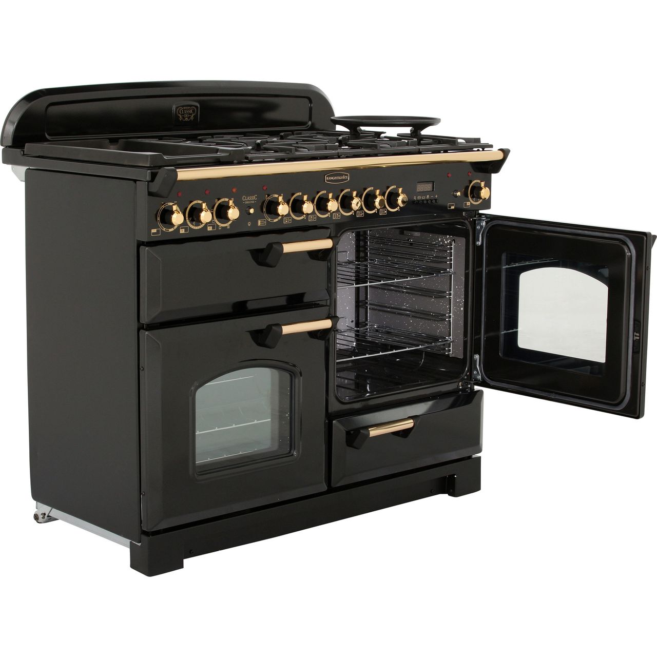 Rangemaster CDL110DFFBL/B Classic Deluxe 110cm 5 Burners A/A Dual Fuel ...