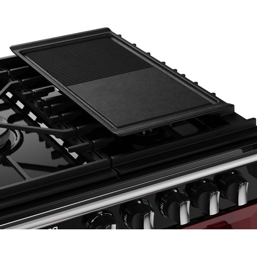 Stoves Richmond DX 90DF 90cm Dual Fuel Range Cooker - Garnet Red - Close up detail shot