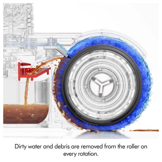 Dyson Pencilwash Wet and Dry Cleaner - Copper - Annotation - Dirty water removed from roller