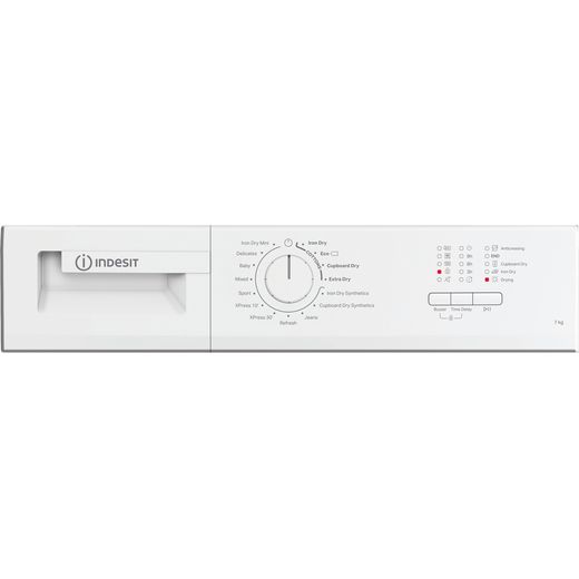 Indesit 8Kg Condenser Tumble Dryer - White - Control panel shot