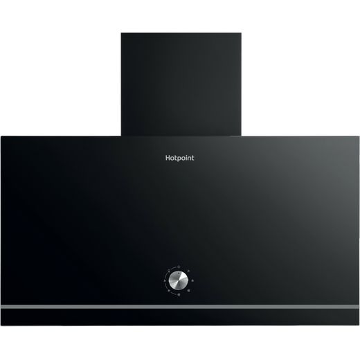 Hotpoint PHVP62FLMK Chimney Cooker Hood - Black - Close up shot