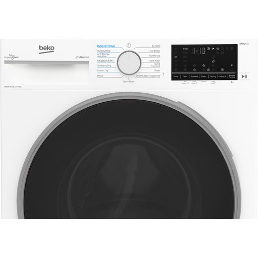 Beko UltraFast RecycledTub® 10Kg / 6Kg Washer Dryer - White - Close up shot