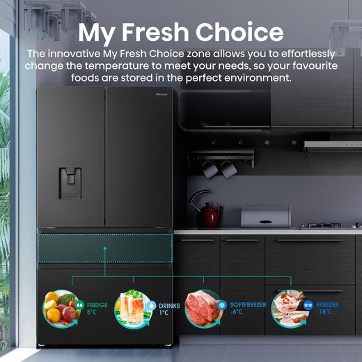 Hisense PureFlat American Fridge Freezer - Black / Stainless Steel - Annotation - My fresh choice shot