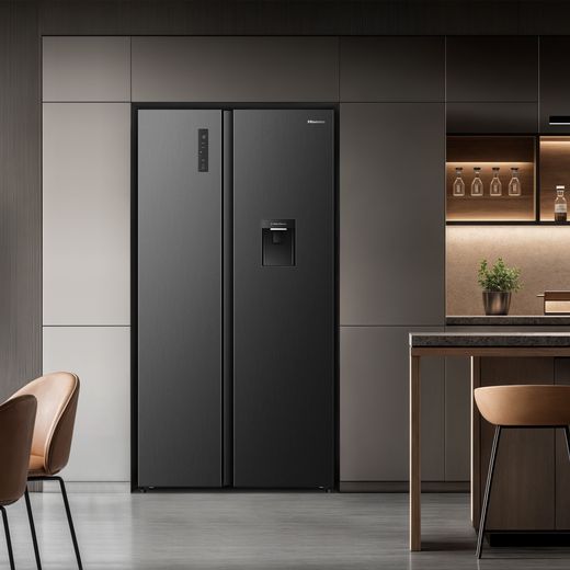 Hisense PureFlat American American Fridge Freezer - Black Stainless Steel - Fridge freezer in kitchen