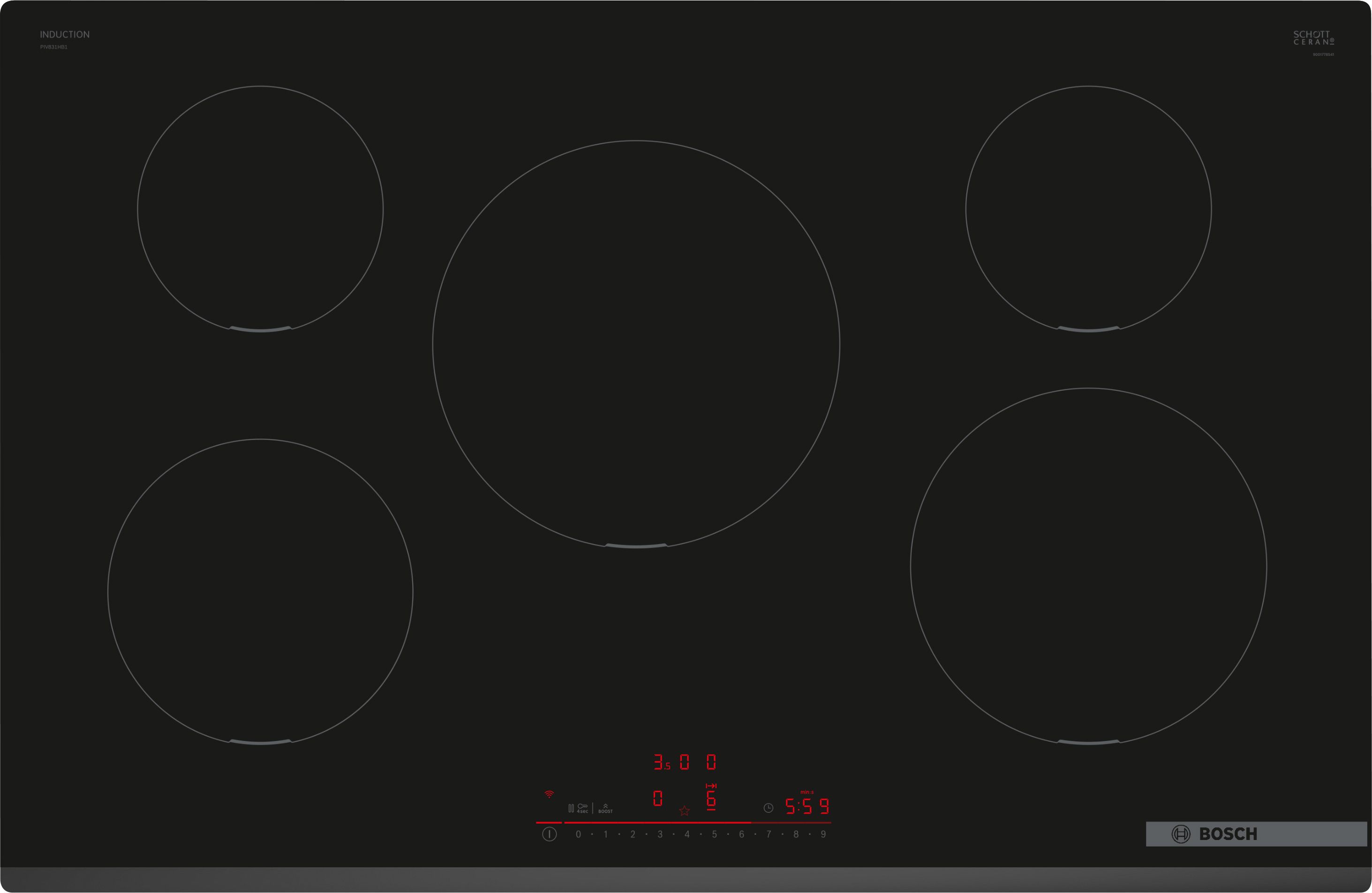 Image of Bosch Serie 6 PIV831HB1E 80cm Induction Hob - Black, Black