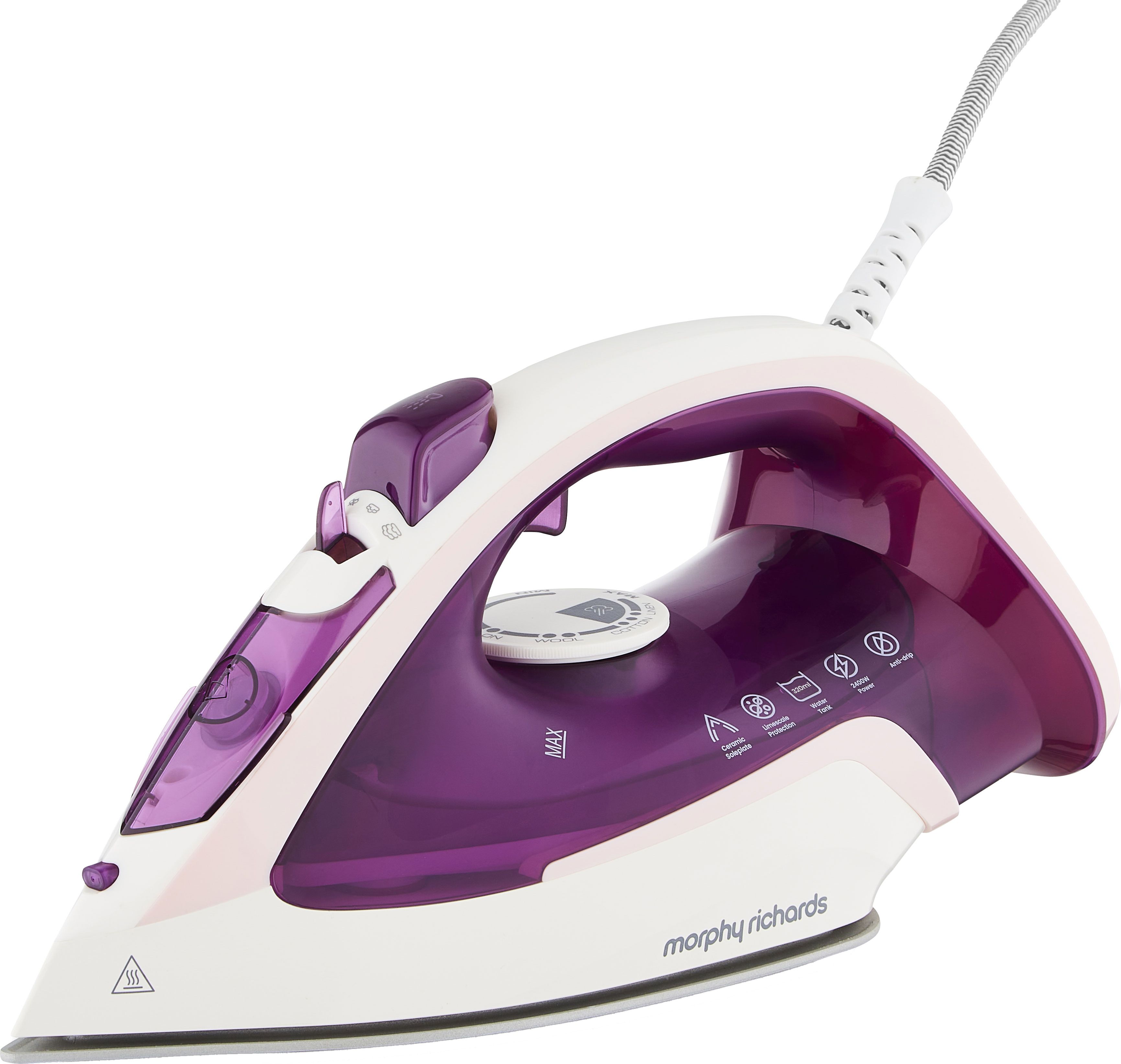 Morphy Richards Turbosteam 302011 Steam Iron - Pink - Ceramic Soleplate - 2400W