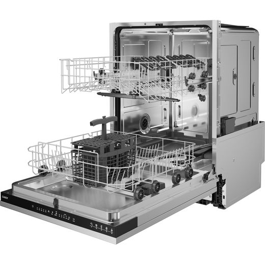 Candy RapidÓ Fully Integrated Standard Dishwasher - Silver - Left perspective with door open shot