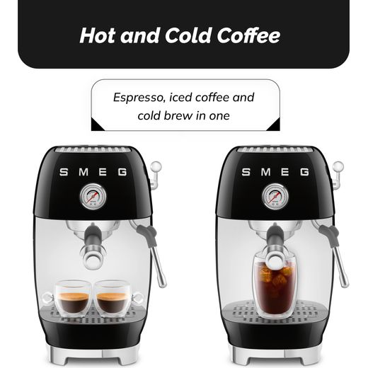 Smeg 50's Style Cold Brew Espresso Coffee Machine - Black - Annotation - hot and cold coffee