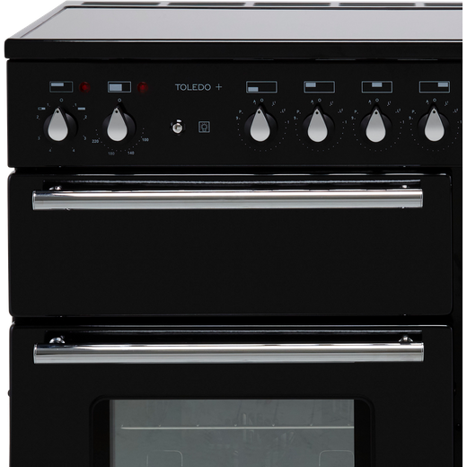 Rangemaster Toledo + 90cm Electric Range Cooker with Induction Hob - Black