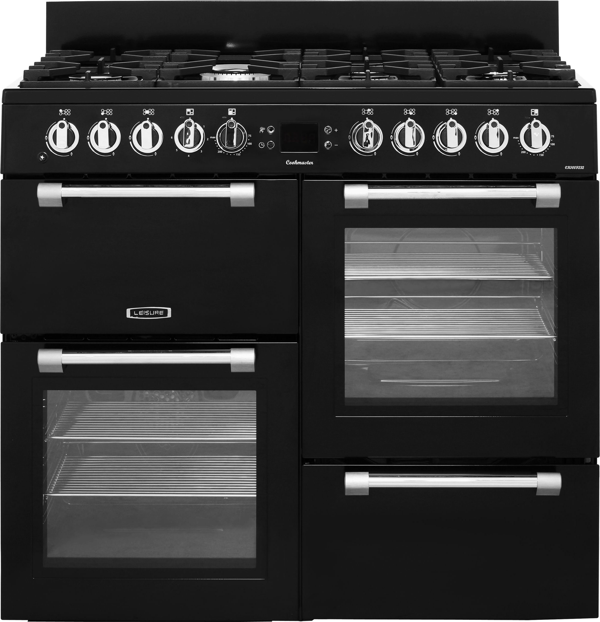 Leisure Cookmaster 100 CK100F232K 100cm Dual Fuel Range Cooker - Black - A/A Rated, Black