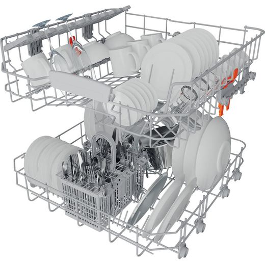 Hotpoint Standard Dishwasher - White - left basket perspective shot