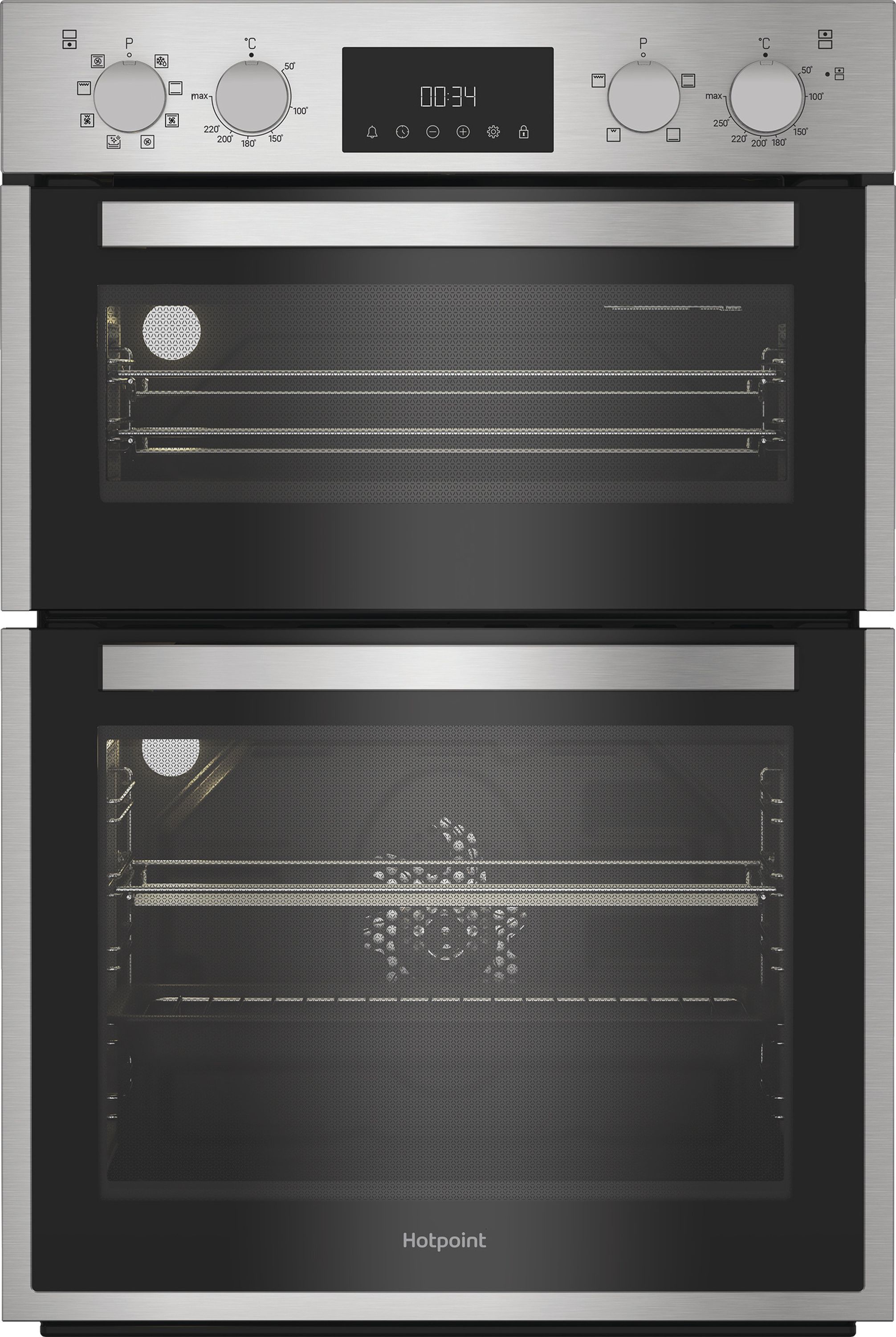 Image of Hotpoint DIH 82D IX Built In Electric Double Oven - Stainless Steel - A/A Rated, Stainless Steel